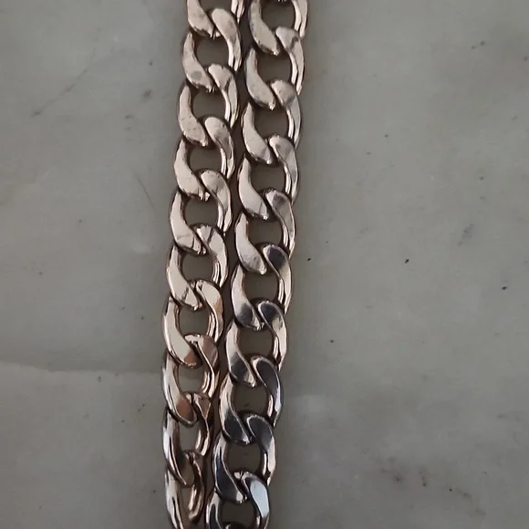 Heart Lock and Key Gold Tone Chain Pendant Necklace - Picture 6 of 16